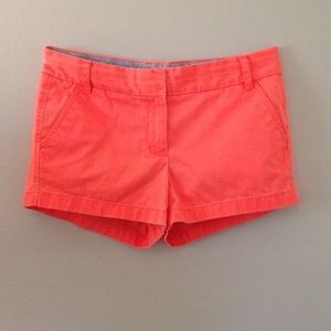 Bright Orange/Pink J. Crew 3” Chino Shorts